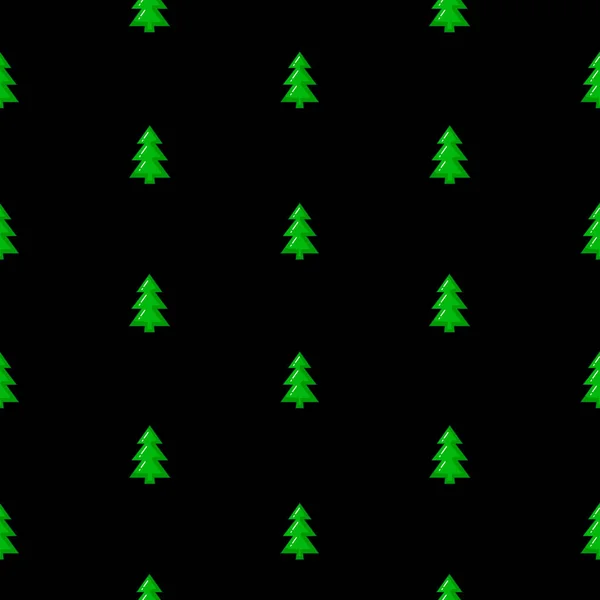 Arbre de Noël texture sans fin isolé sur le fond noir. Illustration vectorielle — Image vectorielle