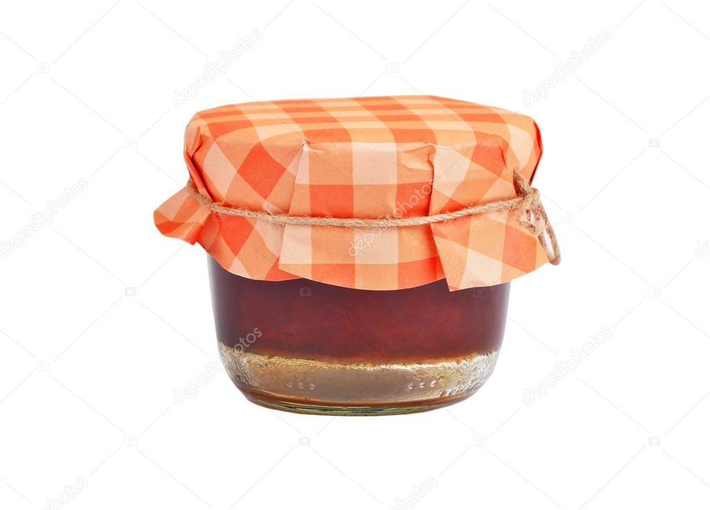 Apricot jam in glass jar