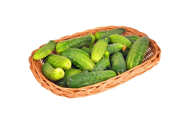 Komkommer augurk in een Chalinolobus mand — Stockfoto