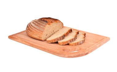 kesme somun ekmek ahşap tahta üzerinde