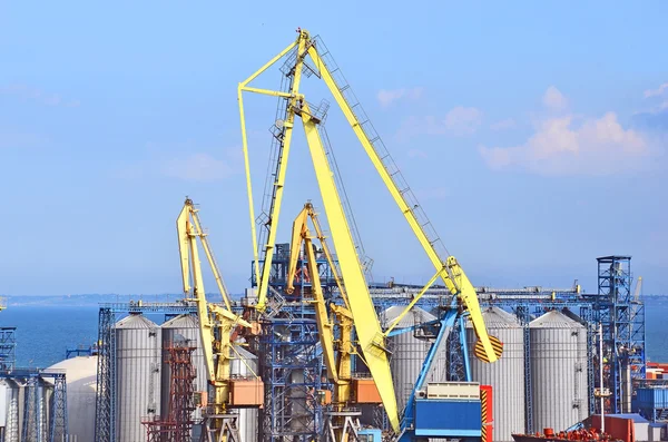 Grue cargo et sèche-grain — Photo