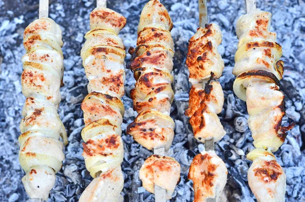 Shish kebab sur les brochettes — Photo