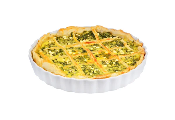 Pie with cheese and herbs — Stock Photo, Image