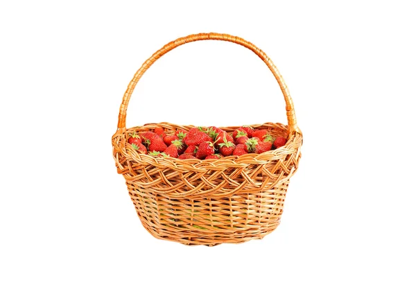 Strawberry in a wattled basket — Stock Photo, Image