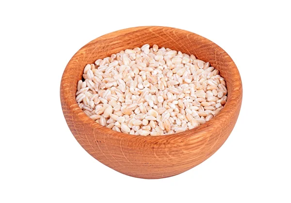 Wheat in a wooden bowl — Stock Photo, Image
