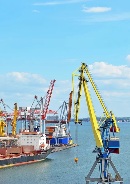 Kargo vinç ve konteyner gemisi — Stok fotoğraf