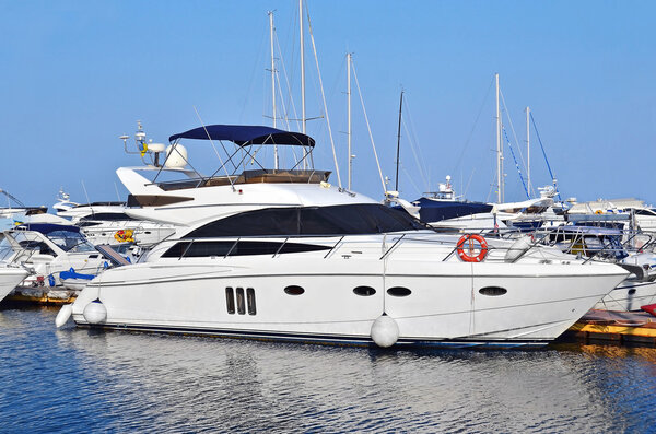 Motor yacht in jetty