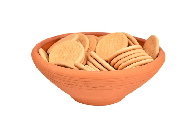 Agyag edényben hardtack cookie-k — Stock Fotó