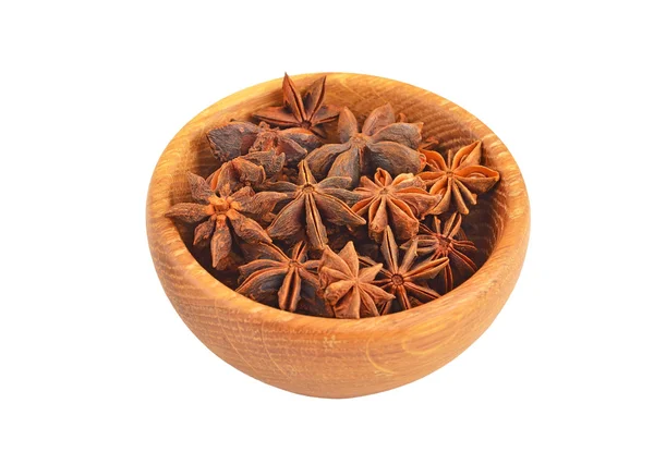 八角茴香的木碗 — 图库照片