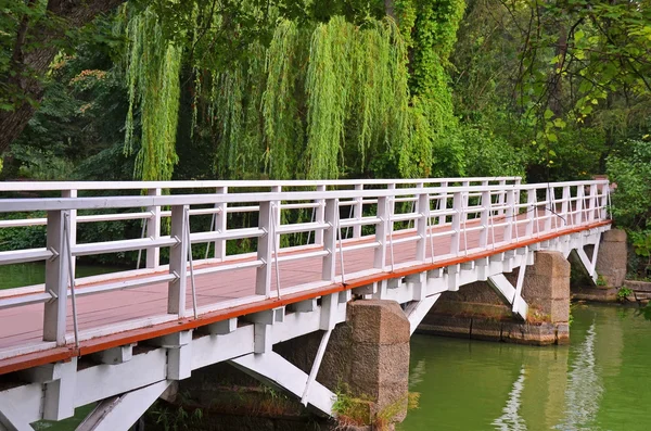 Park bridge over lake — Stock Photo, Image