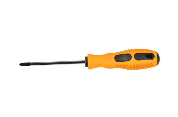 Orange plastic screwdriver — Stock Photo, Image