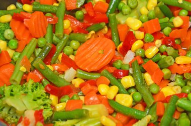 Haşlanmış sebze, yakın çekim