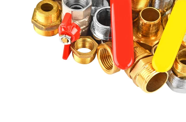Plumbing fitting and ball valve — Stock Photo, Image