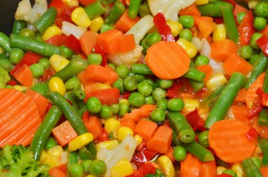 Demlenmiş sebze, yakın