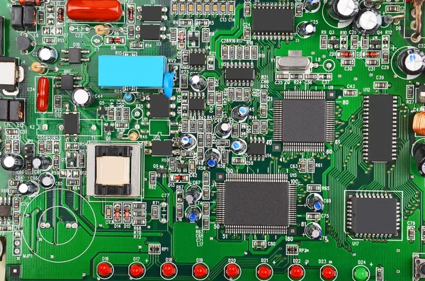 Grünes Computermotherboard — Stockfoto