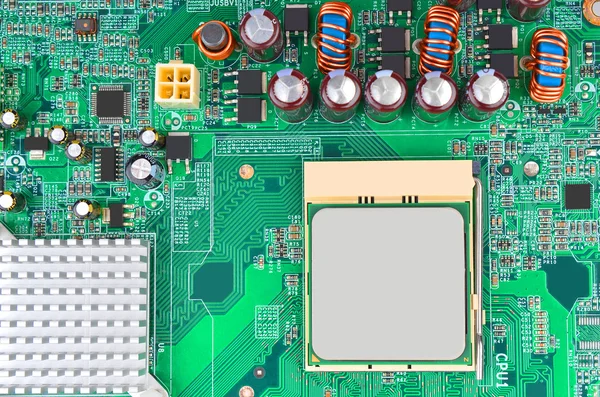 Computer motherboard, CPU socket — Stock Photo, Image