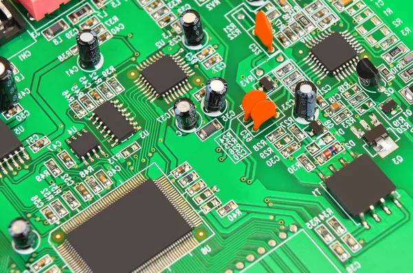 緑のコンピューター マザーボード — ストック写真