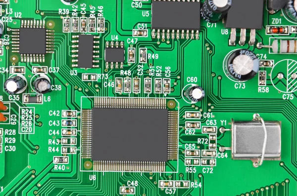 Green modem motherboard — Stock Photo, Image