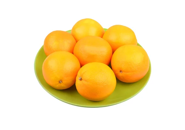 Orange on plate — Stock Photo, Image