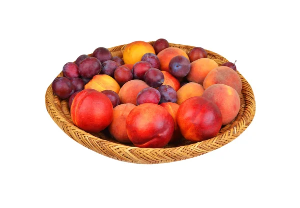 Fruits in wattled basket — Stock Photo, Image
