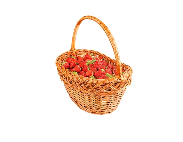 Strawberry in a wattled basket — Stock Photo, Image