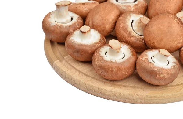 Champignon (prawdziwe grzyby) na pokładzie drewniane — Zdjęcie stockowe