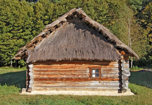 Gamla hydda med halm tak — Stockfoto