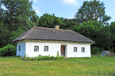 hasır çatılı antik hut