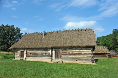 hasır çatılı antik hut