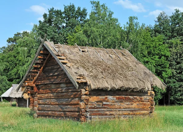 Antico fienile con tetto di paglia — Foto Stock