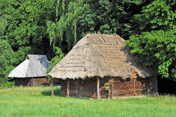 わらの屋根を持つ古代の納屋 — ストック写真