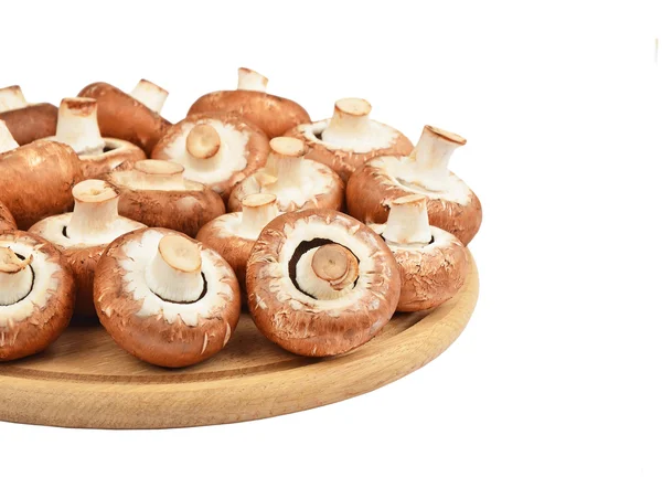 Champignon (prawdziwe grzyby) na pokładzie drewniane — Zdjęcie stockowe