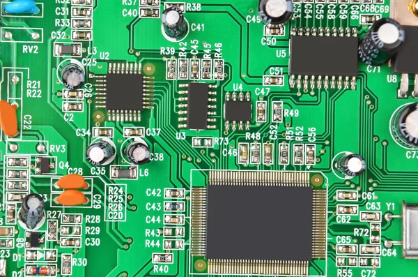 Green modem motherboard — Stock Photo, Image