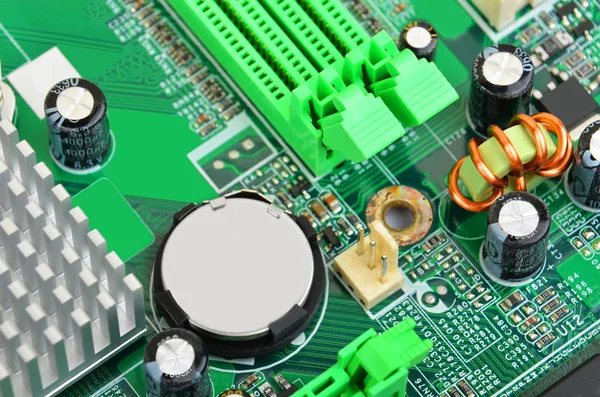 Grünes Computermotherboard — Stockfoto