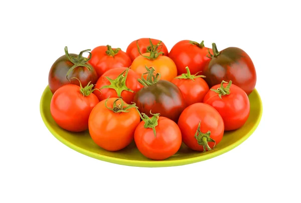 Tomate auf Teller — Stockfoto