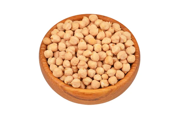 Chickpea in wooden bowl — Stock Photo, Image