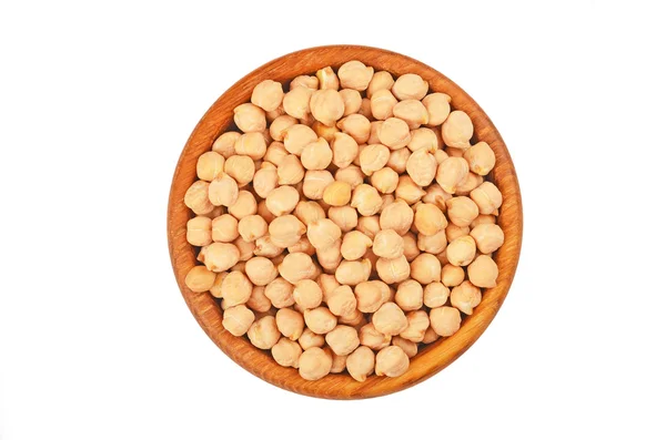 Chickpea in wooden bowl — Stock Photo, Image