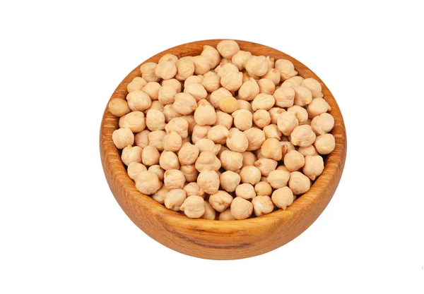 Chickpea in wooden bowl — Stock Photo, Image