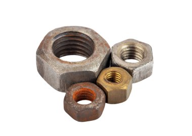 Bazı eski kaçıklar, beyaz arka planda izole.