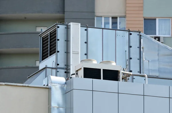 Industriële Stalen Airconditioning Ventilatiesystemen — Stockfoto