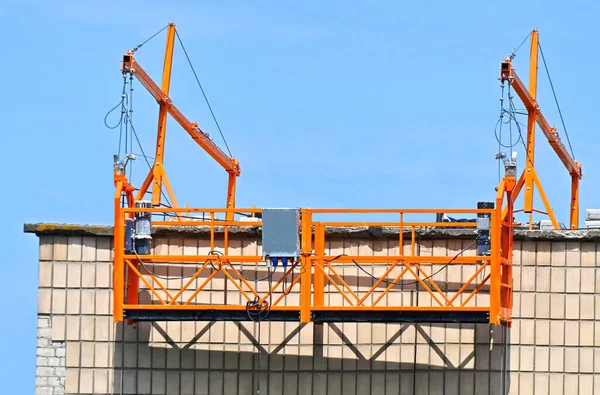 Suspended Platform Cradle Construction Gondola Zlp Wall — Stock Photo, Image