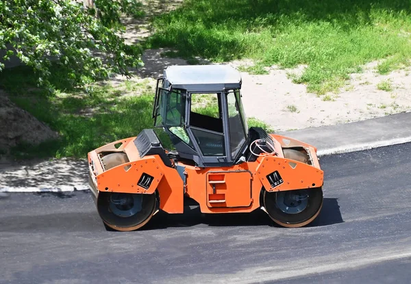 Asphalt Paver Road Construction Site — Stock Photo, Image