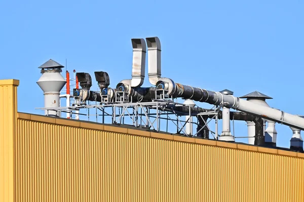 Impianti Industriali Climatizzazione Ventilazione Acciaio — Foto Stock