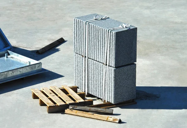 Granitplatten Auf Baustelle — Stockfoto