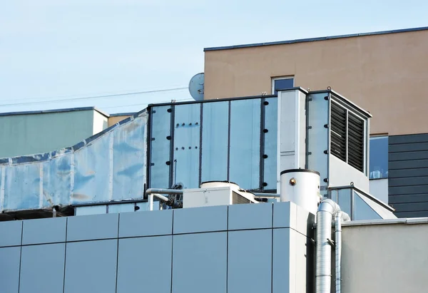 Sistemas Industriales Aire Acondicionado Ventilación Acero —  Fotos de Stock