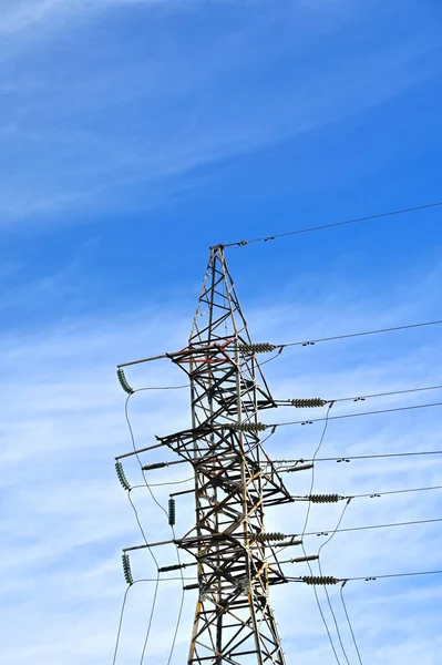 Wysokonapięciowa Linia Elektryczna — Zdjęcie stockowe