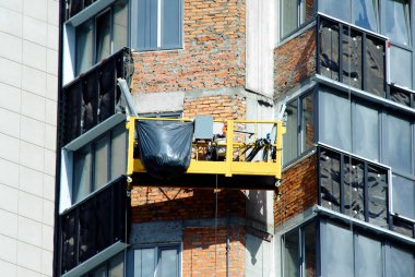 Bekleyen Platform Beşik İnşaat Gondolu, Duvarda ZLP