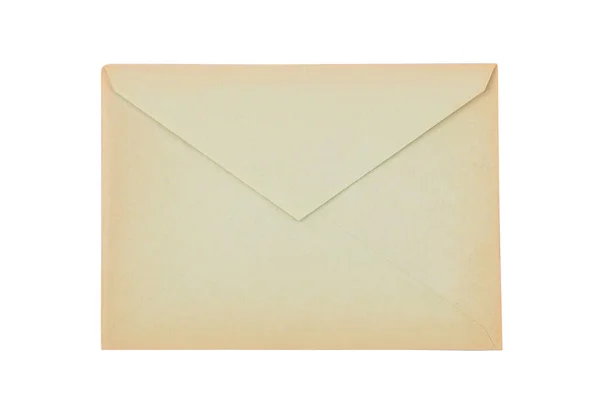 Retro Handgemaakte Envelop Geïsoleerd Witte Achtergrond — Stockfoto