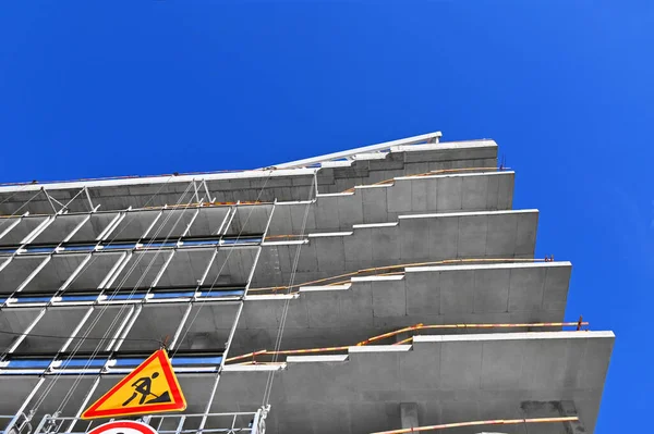 Hochhaus Baustelle Mit Gerüsten — Stockfoto