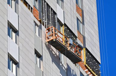 Bekleyen Platform Beşik İnşaat Gondolu, Duvarda ZLP